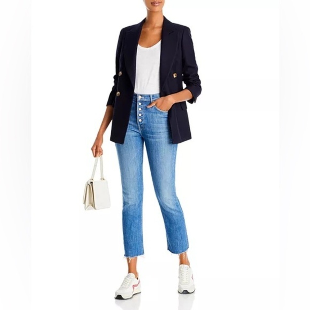 Mother The Pixie Dazzler Ankle Fray Jeans Size 26 In Beginner’s Luck Wash Blue